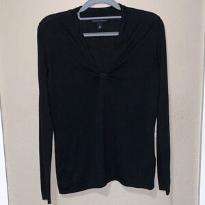 Banana Republic Ladies V-Neck Long-Sleeve Shirt, Black Size Small